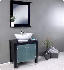 Fresca - Emotivo - Bathroom Vanity w/ White Ceramic Vessel Sink and Waterfall Faucet - FVN3328ES