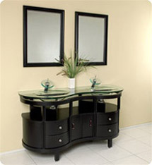 Fresca - Unico - Double Sink Bathroom Vanity w/ Tempered Glass Counter and Sink - FVN3331ES