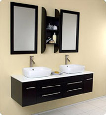 Fresca - Bellezza - (Espresso) Bathroom Vanity w/ Solid Oak Wood and White Ceramic Sinks - FVN6119ES