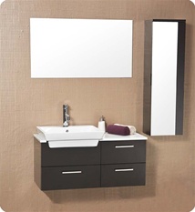 Fresca - Caro - Solid Wood Bathroom Vanity w/ Mirrored Side Cabinet - FVN6163ES