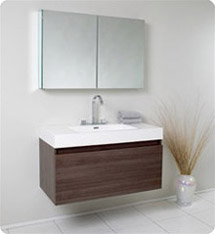 Fresca - Mezzo - (Gray Oak) Bathroom Vanity w/ Blum Storage System - FVN8010GO