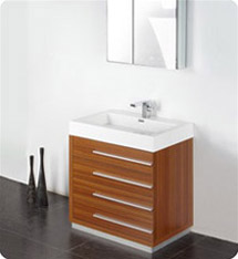 Fresca - Livello 30" - (Teak) Bathroom Vanity w/ Modern Faucet and Medicine Cabinet - FVN8030TK