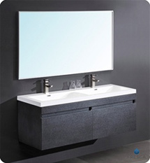 Fresca - Largo - (Black Wood) Double Sink Bathroom Vanity w/ Wavy Sink - FVN8040BW