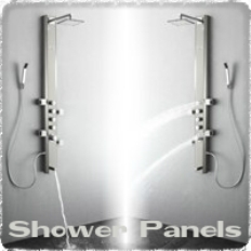 shower panels side logo