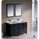 Fresca Oxford 48" Espresso Traditional Double Sink Bathroom Vanity