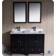 Fresca Oxford 48" Espresso Traditional Double Sink Bathroom Vanity