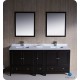 Fresca Oxford 72" Espresso Traditional Double Sink Bathroom Vanity w/ Side Cabinet