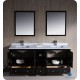 Fresca Oxford 72" Espresso Traditional Double Sink Bathroom Vanity w/ Side Cabinet