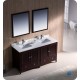 Fresca Oxford 60" Mahogany Traditional Double Sink Bathroom Vanity