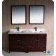 Fresca Oxford 60" Mahogany Traditional Double Sink Bathroom Vanity