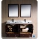 Fresca Oxford 60" Mahogany Traditional Double Sink Bathroom Vanity