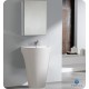 Fresca Parma White Pedestal Sink w/ Medicine Cabinet - Modern Bathroom Vanity