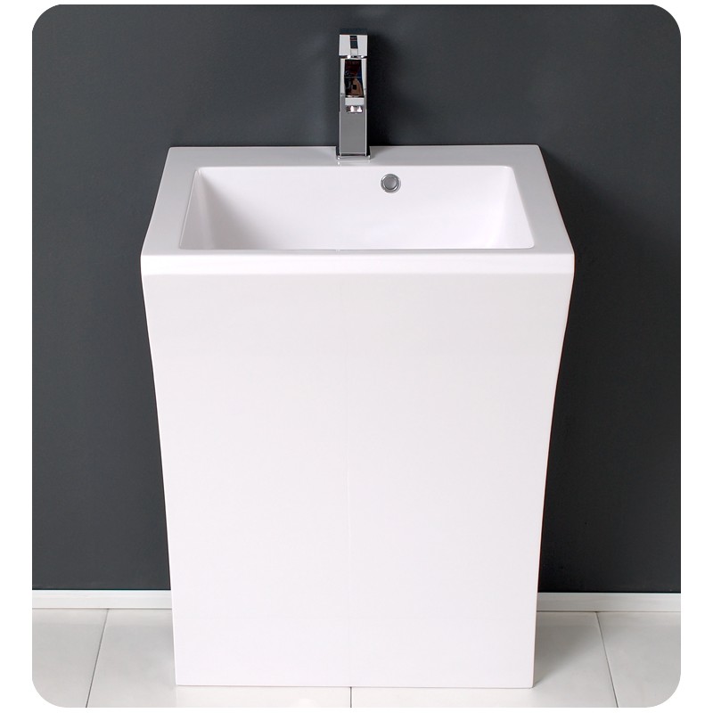 Fresca Quadro White Pedestal Sink w/ Medicine Cabinet - Modern Bathroom  Vanity - Burroughs Hardwoods Online Store