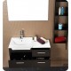 Fresca Caro Espresso Modern Bathroom Vanity w/ Mirrored Side Cabinet