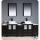 Fresca Torino 84" Espresso Modern Double Sink Bathroom Vanity w/ 3 Side Cabinets & Vessel Sinks