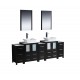 Fresca Torino 84" Espresso Modern Double Sink Bathroom Vanity w/ 3 Side Cabinets & Vessel Sinks