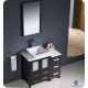 Fresca Torino 36" Espresso Modern Bathroom Vanity w/ Side Cabinet & Vessel Sink