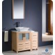 Fresca Torino 36" Light Oak Modern Bathroom Vanity w/ Side Cabinet & Vessel Sink