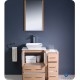 Fresca Torino 36" Light Oak Modern Bathroom Vanity w/ Side Cabinet & Vessel Sink