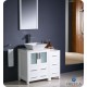 Fresca Torino 36" White Modern Bathroom Vanity w/ Side Cabinet & Vessel Sink