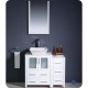 Fresca Torino 36" White Modern Bathroom Vanity w/ Side Cabinet & Vessel Sink