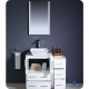 Fresca Torino 36" White Modern Bathroom Vanity w/ Side Cabinet & Vessel Sink