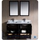 Fresca Oxford 48" Espresso Traditional Double Sink Bathroom Vanity