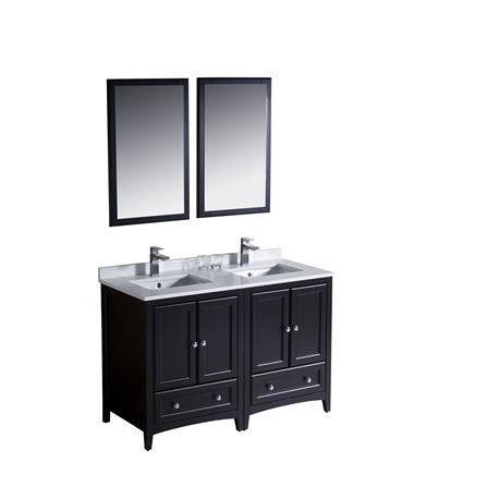 Fresca Oxford 48" Espresso Traditional Double Sink Bathroom Vanity