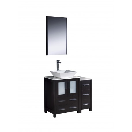 Fresca Torino 36" Espresso Modern Bathroom Vanity w/ Side Cabinet & Vessel Sink