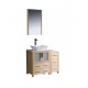 Fresca Torino 36" Light Oak Modern Bathroom Vanity w/ Side Cabinet & Vessel Sink