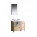 Fresca Torino 36" Light Oak Modern Bathroom Vanity w/ Side Cabinet & Vessel Sink