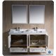 Fresca Oxford 60" Antique White Traditional Double Sink Bathroom Vanity