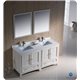 Fresca Oxford 60" Antique White Traditional Double Sink Bathroom Vanity