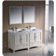 Fresca Oxford 60" Antique White Traditional Double Sink Bathroom Vanity