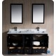 Fresca Oxford 60" Espresso Traditional Double Sink Bathroom Vanity w/ Side Cabinet