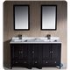 Fresca Oxford 60" Espresso Traditional Double Sink Bathroom Vanity w/ Side Cabinet