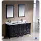 Fresca Oxford 60" Espresso Traditional Double Sink Bathroom Vanity w/ Side Cabinet