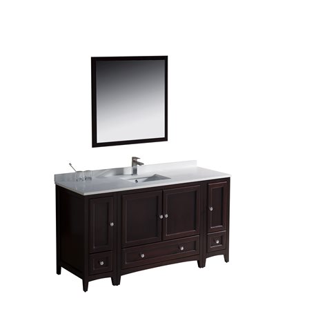 Fresca Oxford 60" Mahogany Traditional Bathroom Vanity w/ 2 Side Cabinets