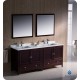 Fresca Oxford 72" Mahogany Traditional Double Sink Bathroom Vanity