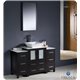 Fresca Torino 48" Espresso Modern Bathroom Vanity w/ 2 Side Cabinets & Vessel Sink