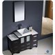 Fresca Torino 48" Espresso Modern Bathroom Vanity w/ 2 Side Cabinets & Vessel Sink