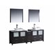 Fresca Torino 84" Espresso Modern Double Sink Bathroom Vanity w/ Side Cabinet & Vessel Sinks