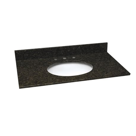 37 INCH UBATUBA GRANITE VANITY TOP WITH PRE-ATTACHED VITREOUS CHINA ...