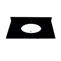 37 INCH ABSOLUTE BLACK GRANITE VANITY TOP WITH PRE-ATTACHED VITREOUS CHINA SINK