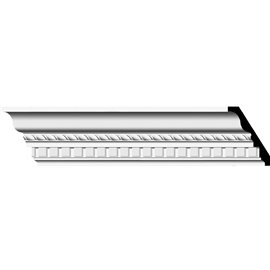 3 1/4"H x 2 3/8"P x 4"F x 96"L Bulwark Dentil & Rope Crown Moulding