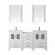 Dior 66" Double Bathroom Vanity Cabinet Set in White