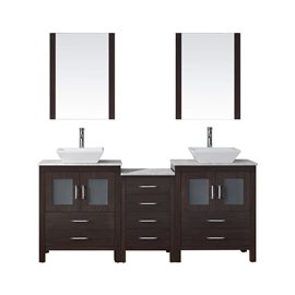 Dior 66" Double Bathroom Vanity Cabinet Set in Espresso