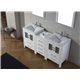 Dior 66" Double Bathroom Vanity Cabinet Set in White