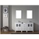 Dior 66" Double Bathroom Vanity Cabinet Set in White