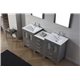 Dior 66" Double Bathroom Vanity Cabinet Set in Zebra Grey